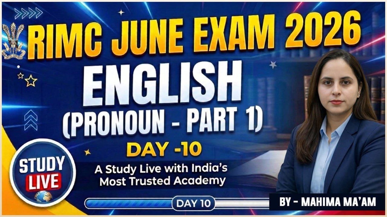 अब English का डर खत्म | RIMC June Exam 2026 | Pronoun - 01 | Day 10 | By Mahima Ma’am | RIMC