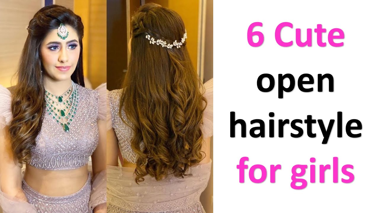 6 cute hairstyle for open hair  easy hairstyle  gorgeous hairstyle  hairstyle  for lehenga  YouTube