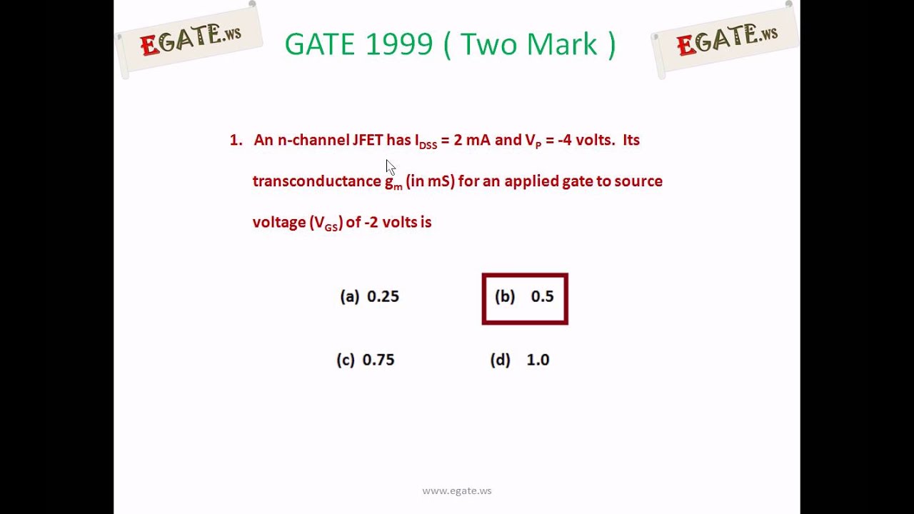 Video Solutions to GATE 1999 ECE (Electronic Devices) Two Mark Questions - 1