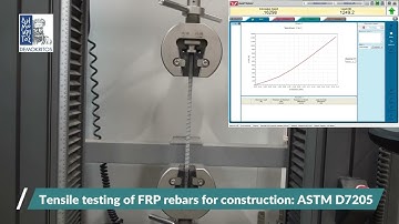Tensile testing of FRP rebars for construction ASTM D7205