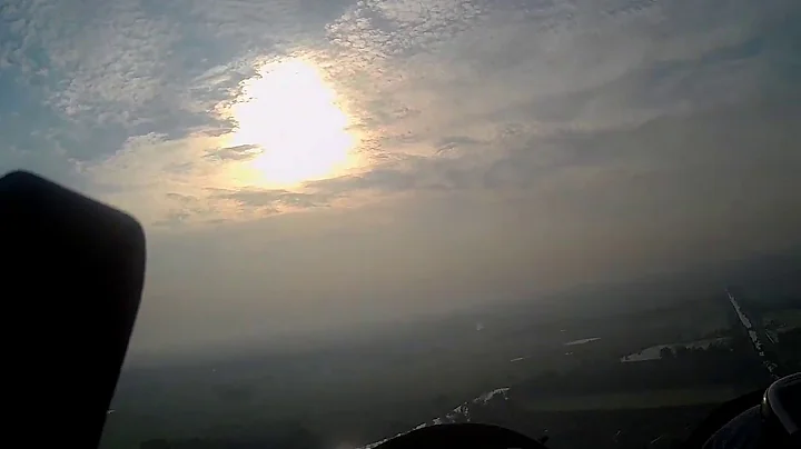 Cross country flight in turbulence. Paramotor in Thai