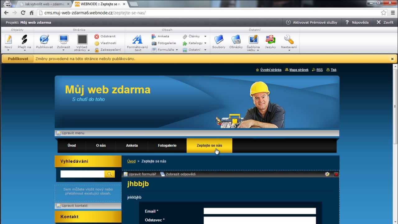 Jak vytvořit web - zdarma, pěkný a snadno spravovatelný