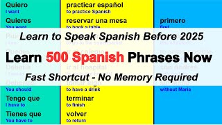 Learn 500 Spanish Phrases Now - No Memory Required