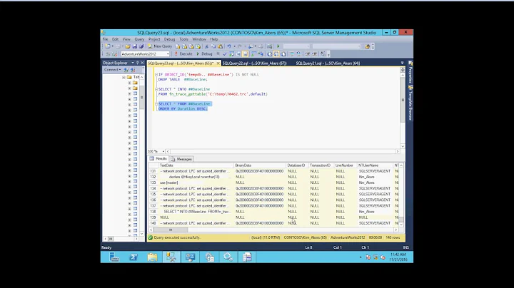 SQL 2012 Profiler Query Trace File