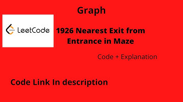 1926 Nearest Exit from Entrance in Maze Leetcode | Graph | 1926 Nearest Exit from Entrance in Maze
