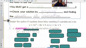 Video 2.5 Notes Linear-Quadratic Systems Part 1