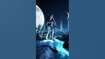 Astronaut Over the Crystal Abyss#ai #aiart #aifilm #epicspace #scifi #hoverboard #megastructure