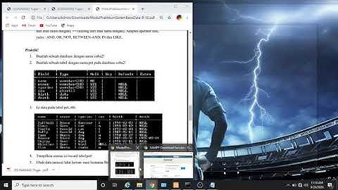 Membuat Data Base Menggunakan MariaDB Metode DML Dan Retrieve Data Bantuan APK Xampp