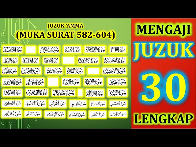 MENGAJI AL-QURAN JUZ 30 LENGKAP : MUKA SURAT 582-604 (FULL) class=