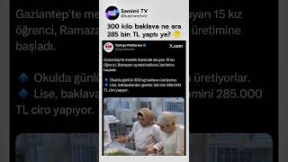 Meslek Lisesindeki 15 Öğrenci Günde 300 Kilo Baklava Üretiyor #baklava #gaziantep #mesleklisesi