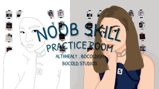 How to draw colored hair and the darker part effect? | Noob Skill Practice Room