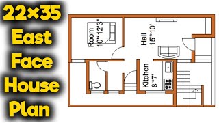 22×35 east face house plan|1bhk|600sqft|estimation|tamil