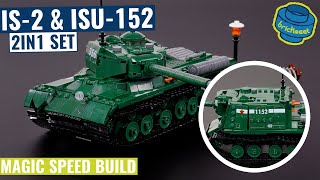 IS-2 + ISU-152 - Double Building 2in1 Set - Sluban B0979 (Speed Build Review)