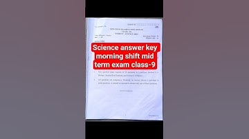 class 9th science answer key morning shift mid term exam2025