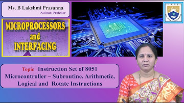 Instruction Set of 8051 Microcontroller–Subroutine,Arithmetic,Instructions by Ms. B Lakshmi Prasanna