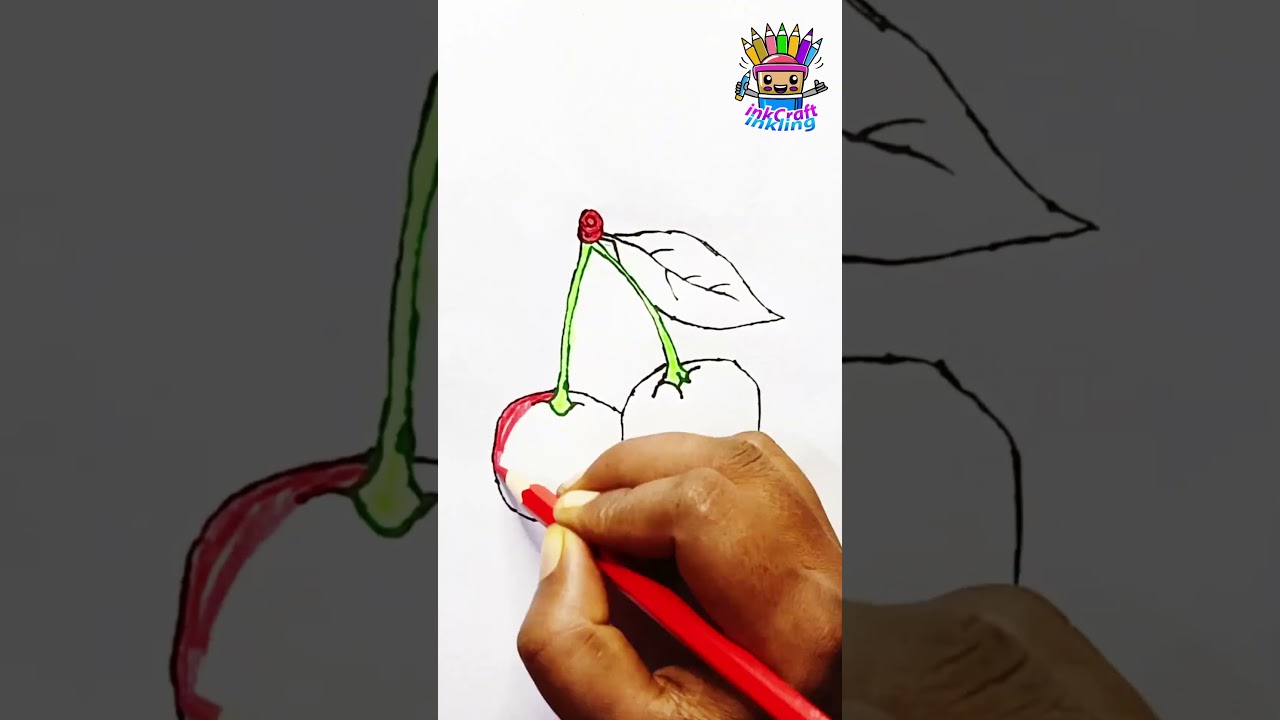 How to Draw a Cherry Fruit Very Easy 
