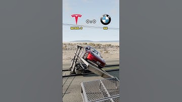 Tesla Model 3 Vs BMW M4 #beamngdrive #gaming #fyp #car #game #viral #crash #america