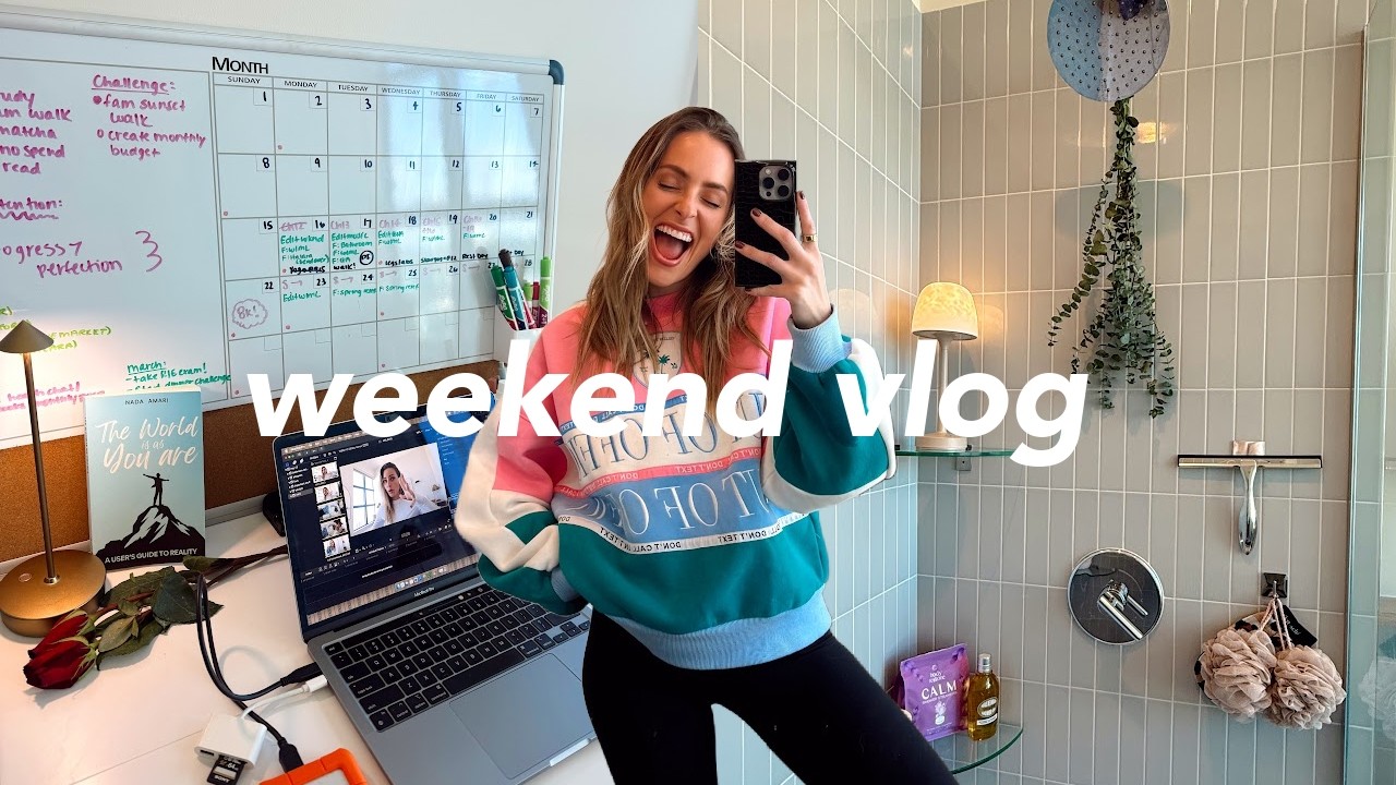 weekend reset: MAJOR bathroom makeover 🛁🫧 productive planning + cozy candle haul