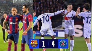 Barcelona vs. PSG 1-4 \& Highlights Goals \& Mbappe Goals vs Barcelona \& 16\/04\/2024 \& Champions League