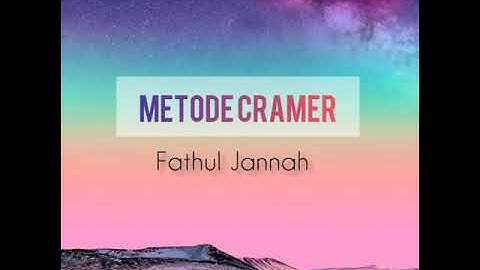 Metode Cramer