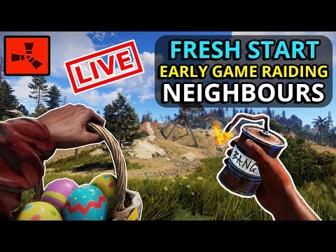 RUST SOLO - Early Game RAIDING All Of My Neighbours!  - LIVE - RUST SOLO - Early Game RAIDING All Of My Neighbours!  - LIVE