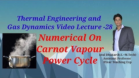 Numerical on Carnot Vapour Cycle (Unit-2) Thermal Engineering and Gas Dynamics-28 (By -Atul Dhakar )