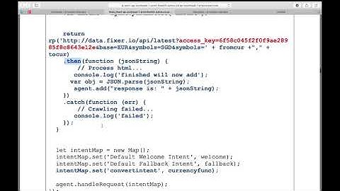 Dialogflow Currency Bot with Inline  Editor. (Cloud Functions)