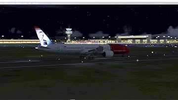 P3D v4.3 | QW787 | NRS7172 KDEN - EGKK | Night landing in Gatwick RWY08R