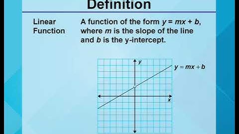 Video Definitions: Linear Functions and Equations: Definition 1