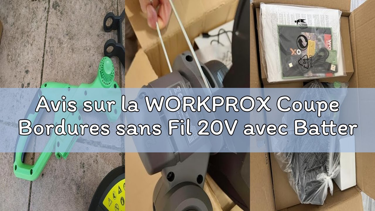 Avis sur la WORKPROX Coupe Bordures sans Fil 20V avec Batterie 4,0Ah, Tête Pivotante à 90°, Tondeuse
