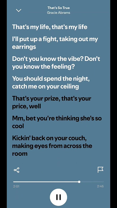 Gracie Abrams-That's So True(Lyrics)#spotify#gracieabrams#thatssotrue#lyrics#youtubeshorts#hit#viral