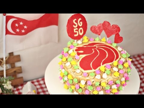 SG50 Merlion Cake - National Day - Recipe By ZaTaYaYummy