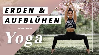 15 Min. Yoga zum Erden und Zentrieren | Stabilität \& Innere Ruhe im Kirschblüten-Meer 🌸🌸🌸| No Hands!