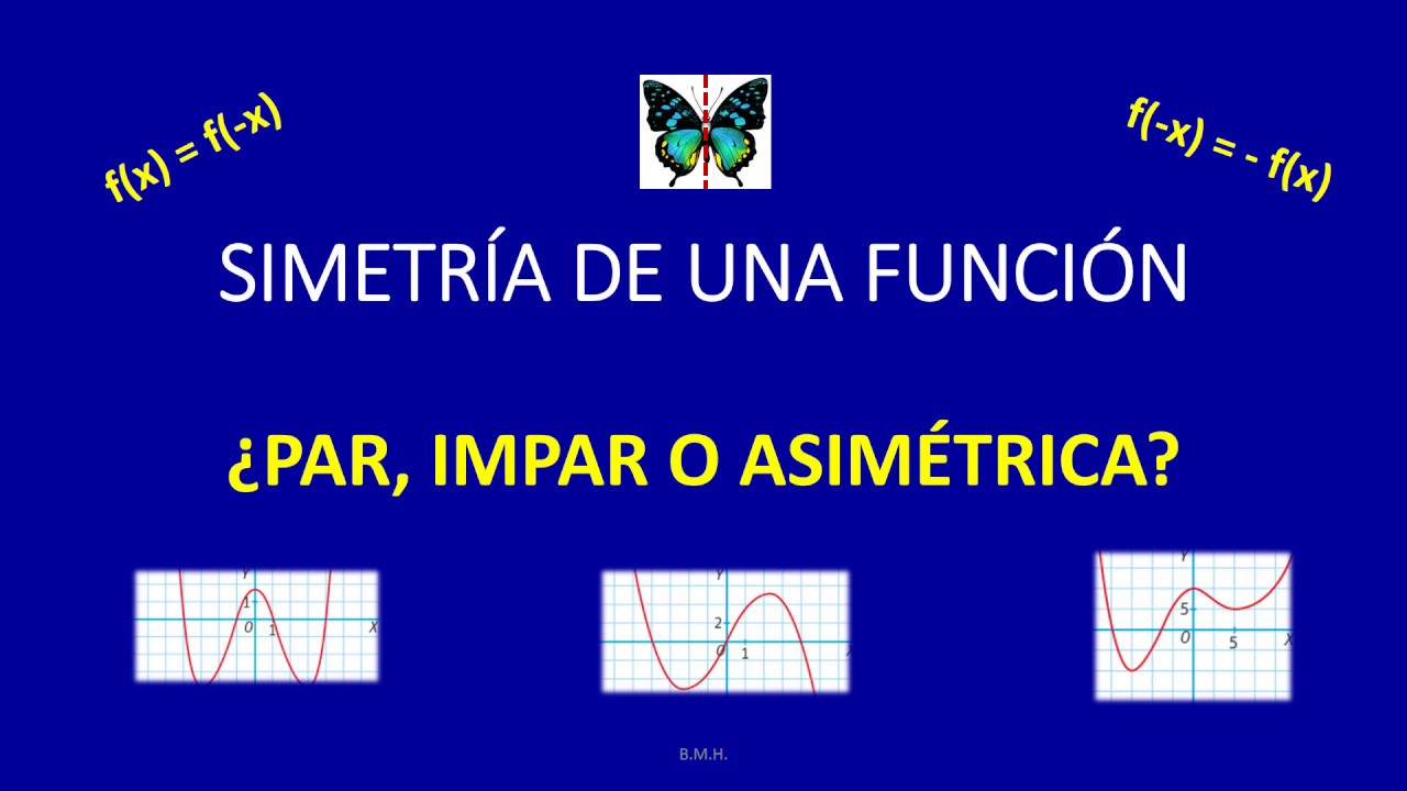SIMETRÍA DE UNA FUNCIÓN. ¿FUNCIÓN: PAR, IMPAR?