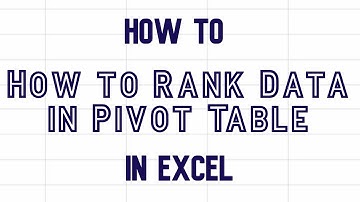 How to rank data in a pivot table in Excel video #pivottable #excel