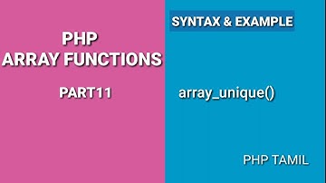Php Array Functions| Part11|Php Tamil