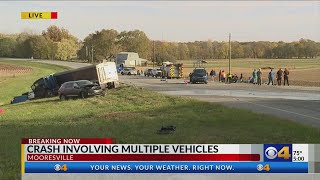 10-vehicle accident at State Road 144 and Mann Road in Mooresville