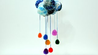 Adorable Yarn Pom Pom Cloud Wall Art - DIY & Crafts