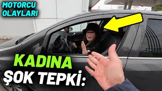 Motorcudan Kadina Şok Tepki̇ Motorcu Olayları