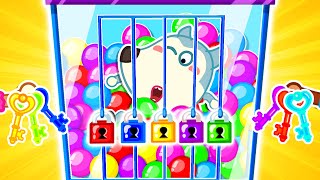 Help Lycan Escape the Ball Pit Room with Colorful Keys!  Funny Stories for Kids @LYCANArabic