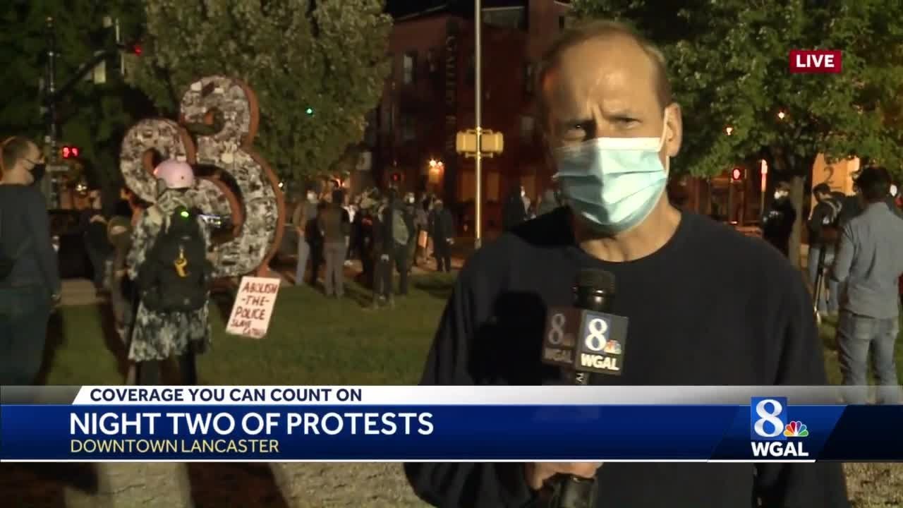 Second night of protests in Lancaster - YouTube