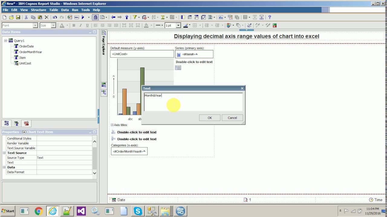 Cognos Report Studio Charts