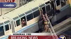 Seattle Monorail fire in 2004 - live TV coverage on KIRO