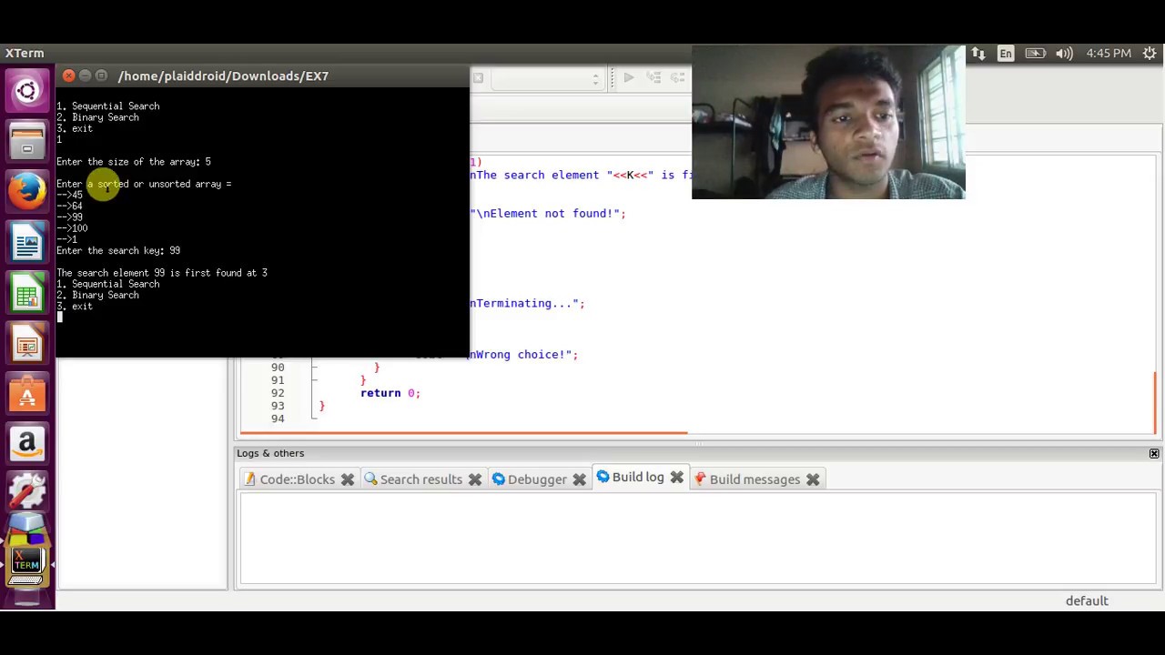 Implementation of Linear Search and Binary Search (Part 2) - YouTube