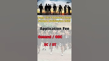 Army 10+2 Technical Entry Scheme Notification 2025#army#tes