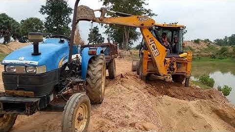 New Jcb 3dx Ecoxcellence Making Small Pond With New Holland Tractor | All about Tractors and Jcb
