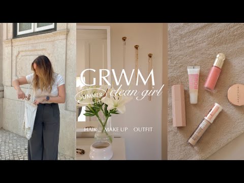 GRWM clean girl ✨ | morning of self care, hair, makeup & outfit