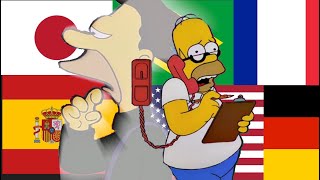 Homer Begs Lenny to Go to the Super Bowl in Different Languages