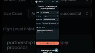 Boost Your Business Communication with Orbic AI's Free AI Entrepreneurial Email Generator !