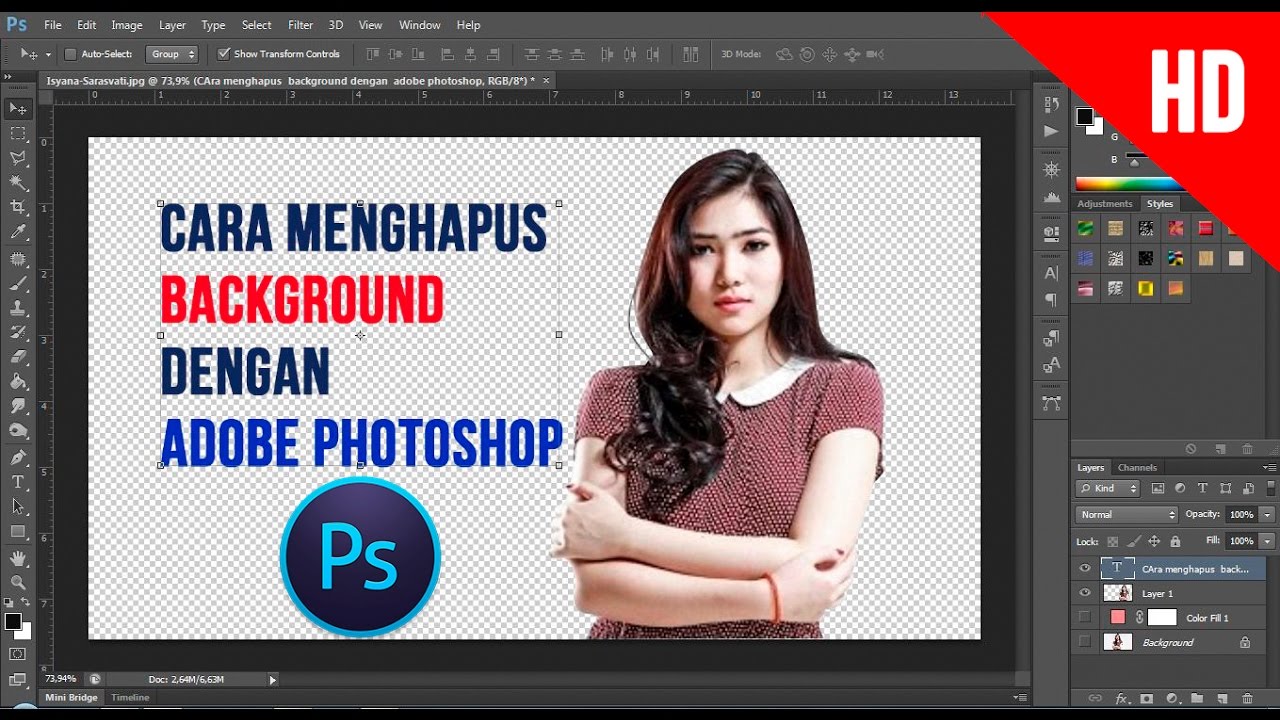 TUTORIAL CARA MENGGANTI BACKGROUND FOTO DI ADOBE PHOTOSHOP ...